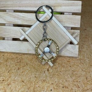 Gold Steering Wheel Keychain